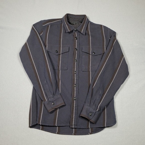 J.CREW Other - Destination J.Crew Button Up Shirt Mens L Blue Stripe Pockets Long Sleeve Cotton